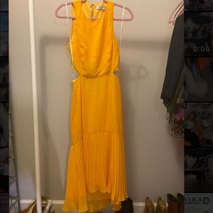 MARIGOLD PLEATED CUT OUT/OPEN BACK DRESS